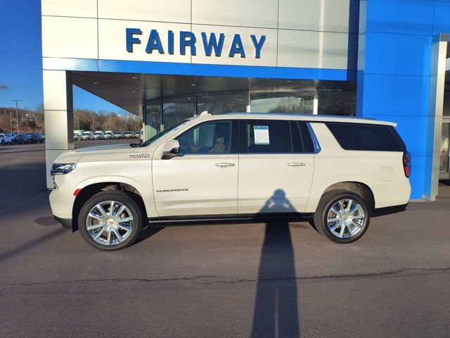 2024 Chevrolet Suburban High Country in Iridescent Pearl Tricoat — front three-quarter view