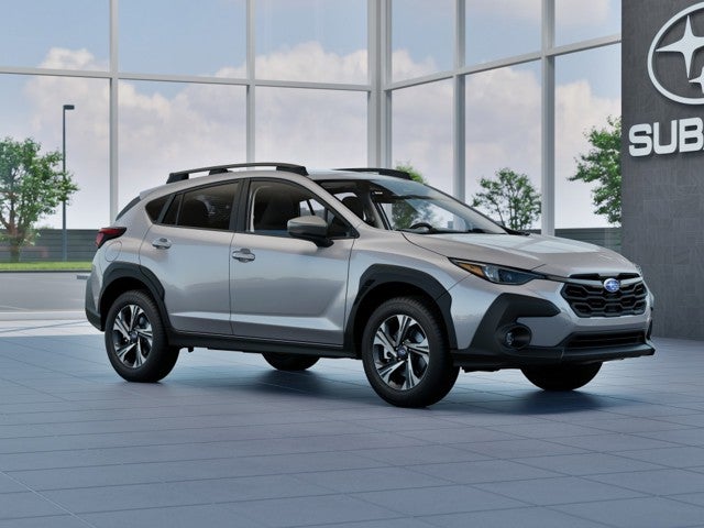 2026 Subaru CROSSTREK Premium in Ice Silver Metallic — front three-quarter view