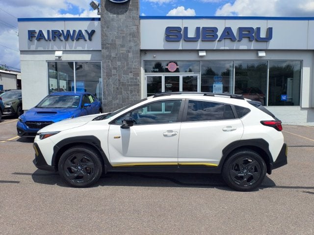 2024 Subaru Crosstrek Sport in Crystal White Pearl — front three-quarter view