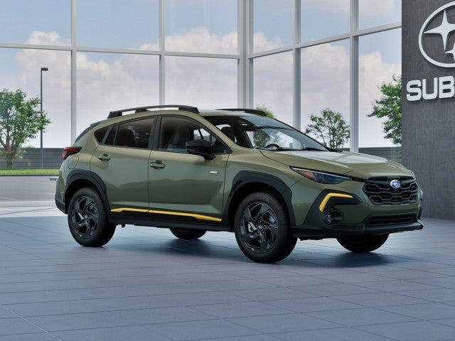 2026 Subaru CROSSTREK Sport in Alpine Green — front three-quarter view