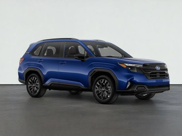 2026 Subaru FORESTER Sport Onyx Edition in Sapphire Blue Pearl — front three-quarter view