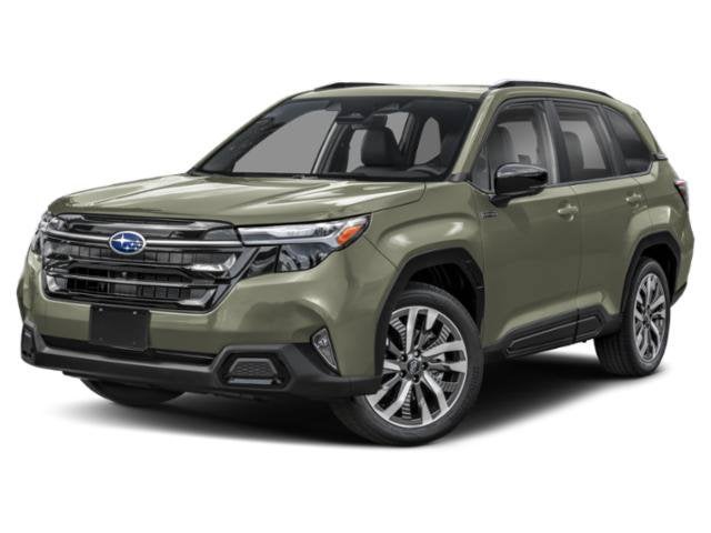 2026 Subaru FORESTER Touring Hybrid in Crystal Black Silica — front three-quarter view