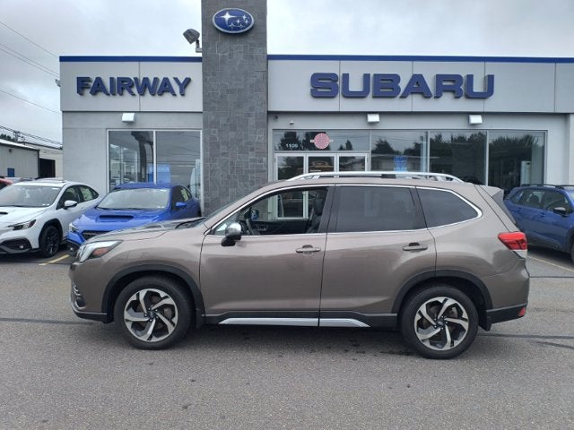 2022 Subaru Forester Touring in Brilliant Bronze Metallic — front three-quarter view